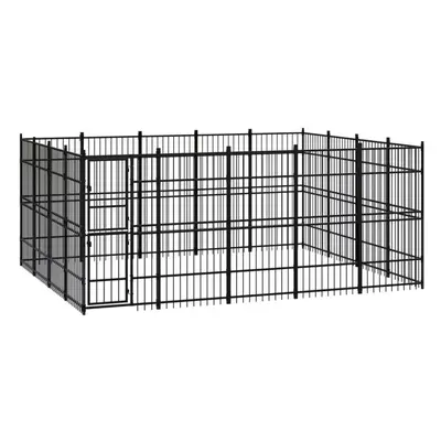 vidaXL Outdoor Dog Kennel Steel Outdoor Puppy Enclosure Dog Pet Supply Cage