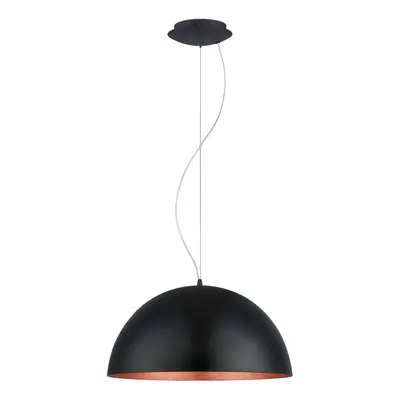 Pendant Ceiling Light Black Outer Colour Copper Inner Colour Bulb E27 1x60W