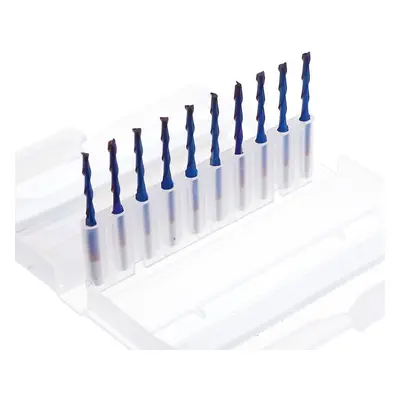 (2mm) 10pcs 3.175mm Shank Blue Coated Spiral Flat End Mill Two Flute CNC Milling Cutter