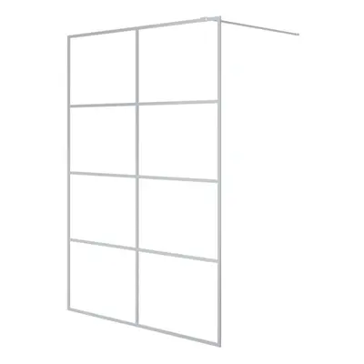 vidaXL Walk-in Shower Wall Silver 140x195 cm Clear ESG Glass Shower Screen