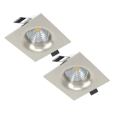 2 PACK Wall / Ceiling Flush Square Downlight Satin Nickel Spotlight 6W LED