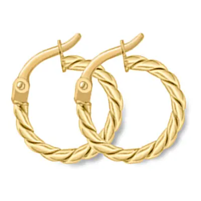 Jewelco London 9ct Yellow Gold Cable Twist Hoop Earrings - ERNR02797