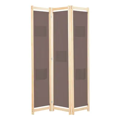 vidaXL 3-Panel Room Divider Brown 120x170cm Fabric Privacy Screen Partition