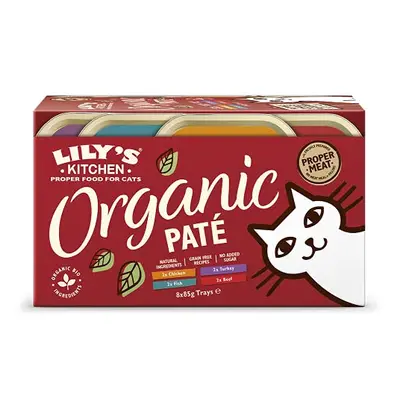 Lily's Kitchen Organic Pate Multipack - Grain Free Adult Wet Cat Food (4 Packs x Trays x 85g)