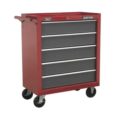 Rollcab Drawer with Ball Bearing Slides - Red/Grey