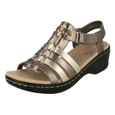 (UK 8, Metallic Multi (Gold)) Ladies Clarks Gladiator Style Sandals Lexi Bridge - D Fit