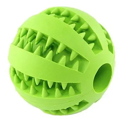 (Green) IQ Treat Ball Rubber Dog Balls Toys with Bite Resistant Soft Rubber