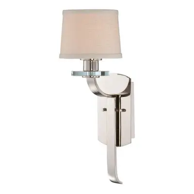 Wall Light Optic Glass Asccents Milano Fabric Shade Imperial Silver LED E27 60W