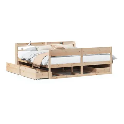 vidaXL Bed Frame without Mattress Bed 180x200 cm Super King Solid Wood Pine