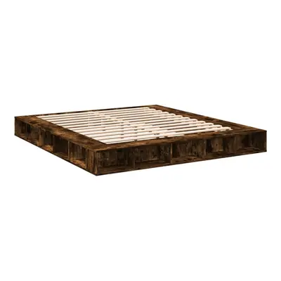 (smoked oak, x cm) vidaXL Bed Frame Home Bed Base Brown Oak 180x200 cm Super King Engineered Woo