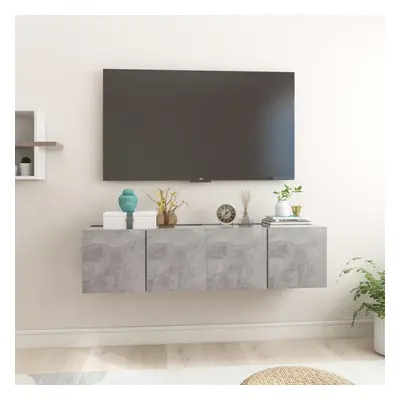 vidaXL 2x Hanging TV Cabinets Concrete Grey Entertainment Centre Wall Unit