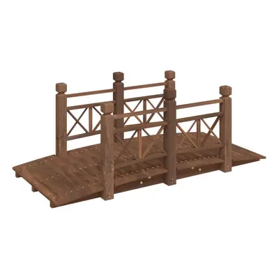 (dark brown, with wood railings) vidaXL Garden Bridge Ornament Pond Bridge with Railings Solid W