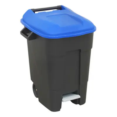 100 Litre Capacity Wheelie Bin with Foot Pedal - Two 200mm Wheels - Blue