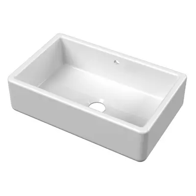 Fireclay Single Bowl Kitchen Sink with 36mm Thick Sides and Overflow - 795mm - Balterley