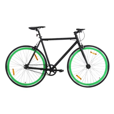 vidaXL Fixed Gear Bike Single Speed Bicycle Fixie Bike Black and Green 700c