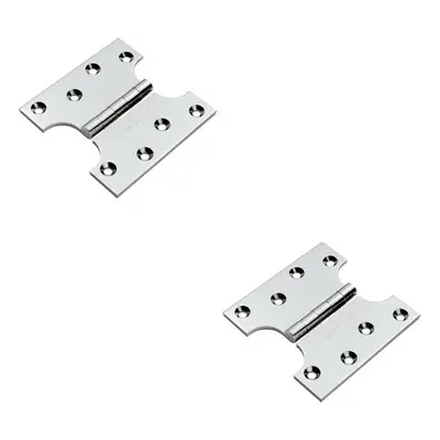 2x PAIR x x 4mm Parliament Door Hinge Degree Opening Chrome