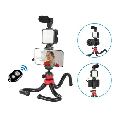 Professional Photography Kits with microphone LED Fill Light Flexible Tripod Phone Holder Remote