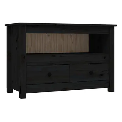 (Black) vidaXL Solid Wood Pine TV Cabinet TV Console Media HiFi Cabinet Multi Colours