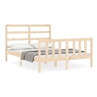 (brown, x cm) vidaXL Bed Frame Bed Base Platform Bed with Headboard White Double Solid Wood