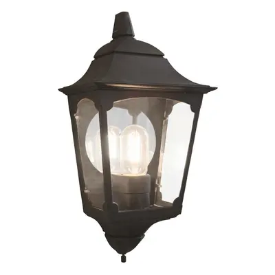 Outdoor IP44 Bulb Half Lantern Wall Light Black LED E27 100W