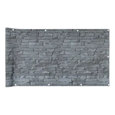 vidaXL Garden Privacy Screen Fence Screen Ledge Stone Look Grey 700x120 cm PVC