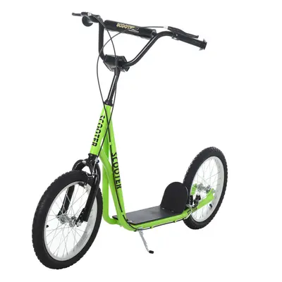 HOMCOM 90-96cm Kids Kick Scooter w/ Adjustable Handlebar Inflatable Wheels Green