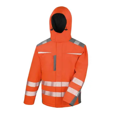 (4XL, Fluorescent Orange) Result Mens Safe-Guard Dynamic Softshell Hi-Vis Jacket