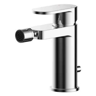 Modern Round Mono Bidet Mixer Tap With Pop Up Waste - Chrome