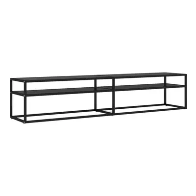 vidaXL TV Cabinet Black Tempered Glass Home Stereo Hifi Cabinet TV Stand Unit