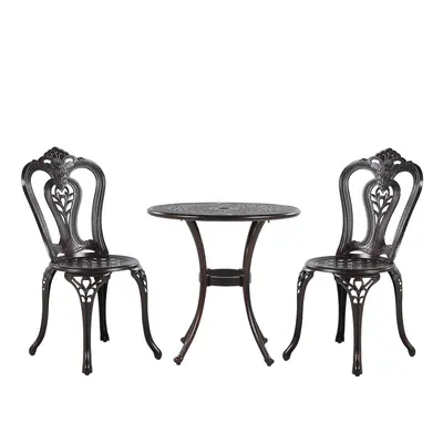 Bistro Set BOVINO Metal Dark Brown