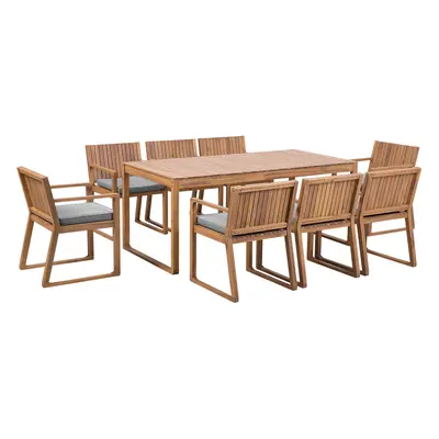 8 Seater Dining Set for SASSARI Acacia Wood Grey