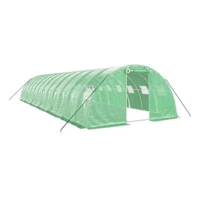 (green, x x m) vidaXL Greenhouse Plant House with Steel Frame Polytunnel Greenhouse White