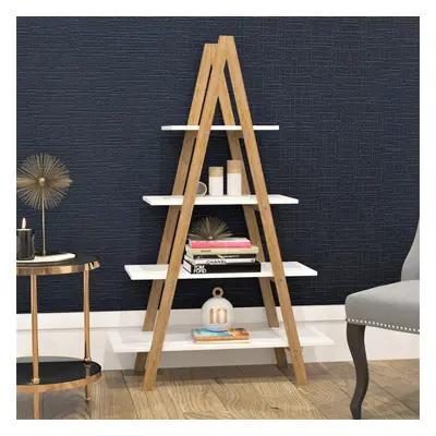 Charles Jacobs A-Frame Ladder Pyramid Bookcase Bookshelf Unit - White