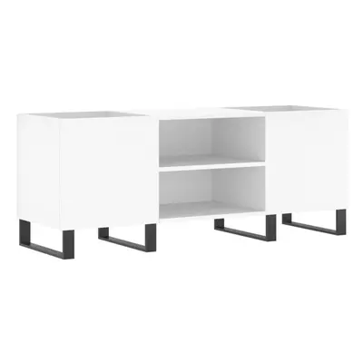 vidaXL Record Cabinet Record Storage Cabinet Sideboard White Engineered Wood