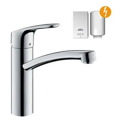 hansgrohe Focus kitchen tap mm high 360Â° swivel spout, for vented hot water cylinders, chrome