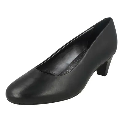 (UK 6.5, Black) Ladies Padders Court Shoe Jane - 2E Fit