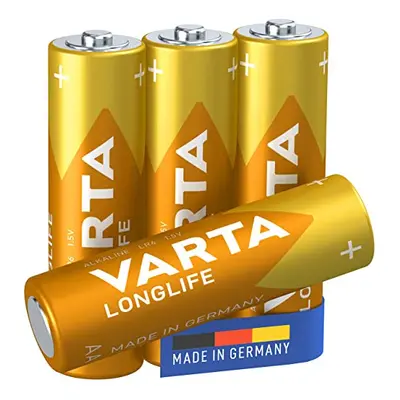 Varta Longlife Extra 1.5 V AA Alkaline Battery (Pack of 4)