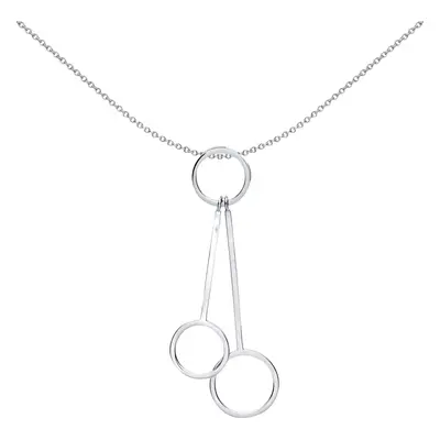 Jewelco London Ladies Sterling Silver Pendulum Pendant Necklace inch - GVP439