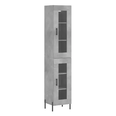 (concrete grey, glass door) vidaXL Highboard Sideboard Tall Storage Cabinet Side Cabinet Enginee