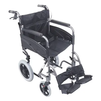 Lightweight Aluminium Compact Attendant Propelled Transport Wheelchair Hammered