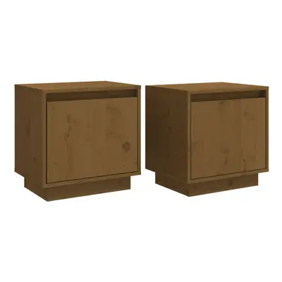 (honey brown, 2) vidaXL 1/2x Solid Wood Pine Bedside Cabinet Side Table Furniture Multi Colours