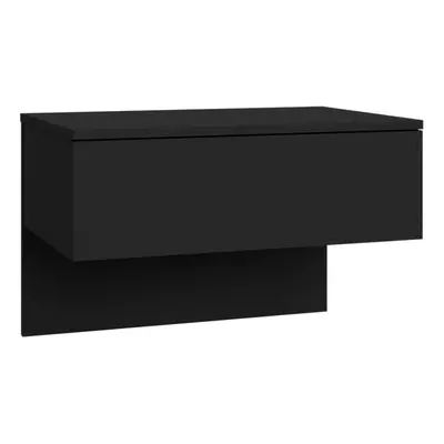 (black, 1) vidaXL Wall Bedside Cabinet Floating Nightstand Bedside Unit Hanging Cabinet