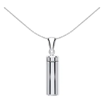 Jewelco London Ladies Sterling Silver Cremation Urn Locket Necklace inch - GVP421