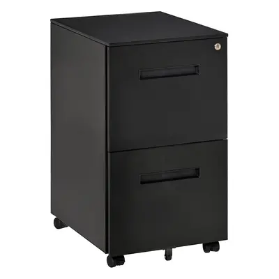 Vinsetto Mobile Lockable File Cabinet w/ Adjustable Hanging File Folder Black