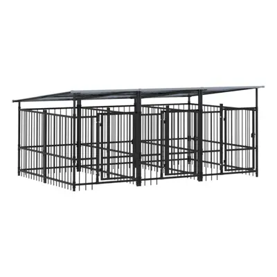 (297 x x cm) vidaXL Outdoor Dog Kennel Steel Puppy Crate Pet Cage Enclosure Multi Sizes