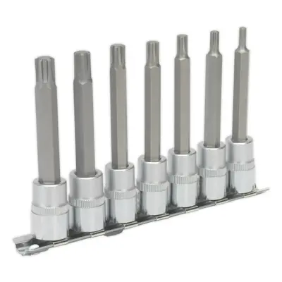 7pc Ribe Star Socket Bit Set - 3/8" Square Drive - 95mm Long S2 Steel Shafts