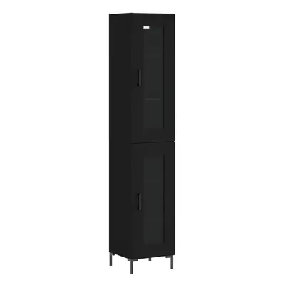 (black, glass door) vidaXL Highboard Sideboard Tall Storage Cabinet Side Cabinet Engineered Wood