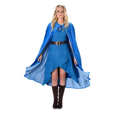 (S) Women's blue medieval warrior costume