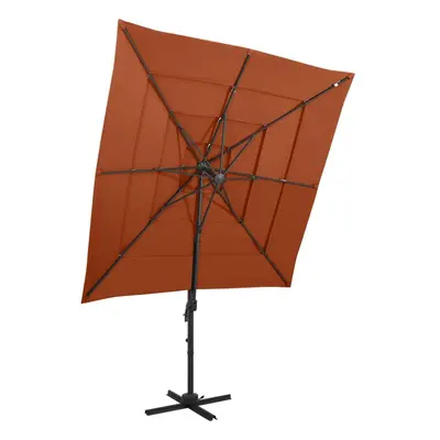 vidaXL 4-Tier Parasol with Aluminium Pole Terracotta Outdoor Umbrella Sunshade