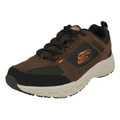 (UK 7, Chocolate/Black (Brown)) Men's Skechers Lace Up Trainer Oak Canyon